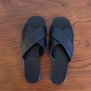 Brand new black crossover sandals